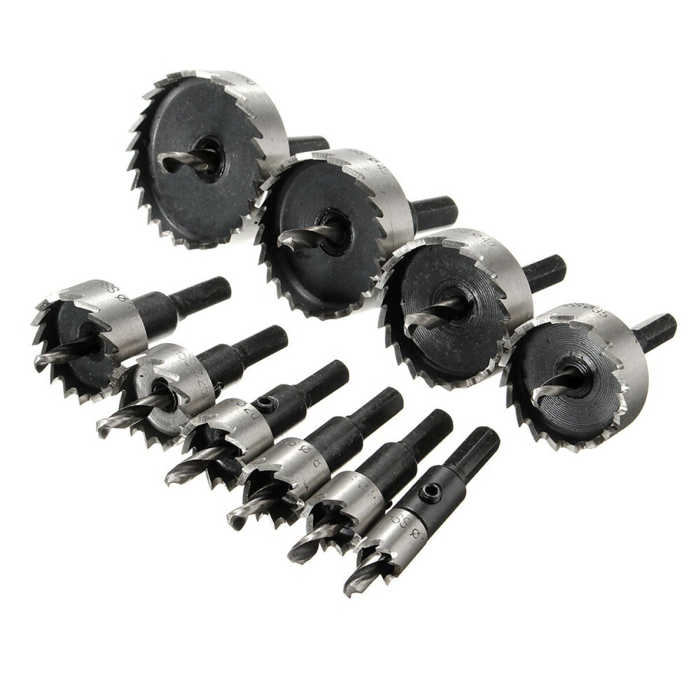 10pcs 12/16/18/20/25/30/35/40/45/50mm HSS Hole Saw Cutter Set 12-50mm Metal Wood Alloy Drill Bit