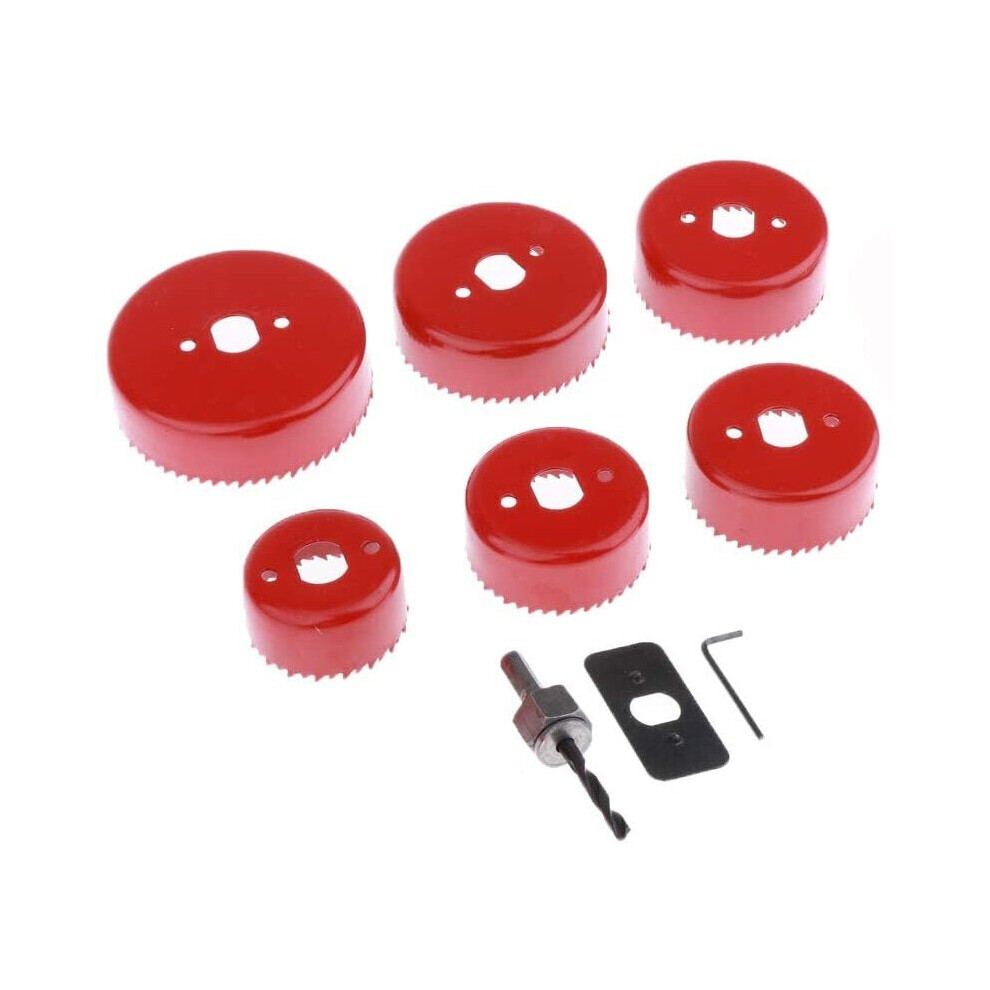 9pcs 51-89mm Hole Saw Cutter Set with Drill Head Anti-slip Fixing Plate Hexagon Shank Arbor