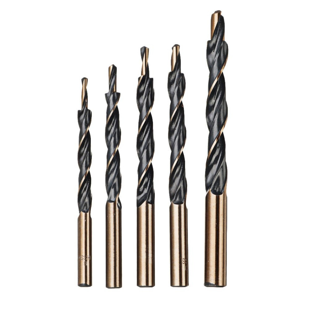 5Pcs Cobalt Drill HSS-Co Twist Step Drill Bits for Manual Pocket Hole Jig Master Metal Stainless Steel Drilling