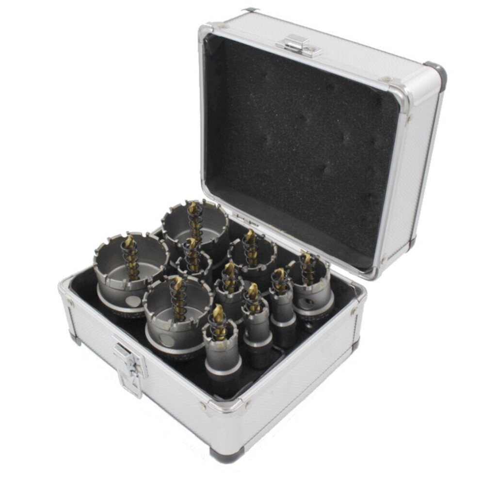 (10Pcs Hole Saw Withâ Titanium Coated Drill Bit) 6Pcs 16-65Mm Tct Hole Saw Cutter Titanium Coated Drill Bit For Stainless Steel Alloy 6112211945767