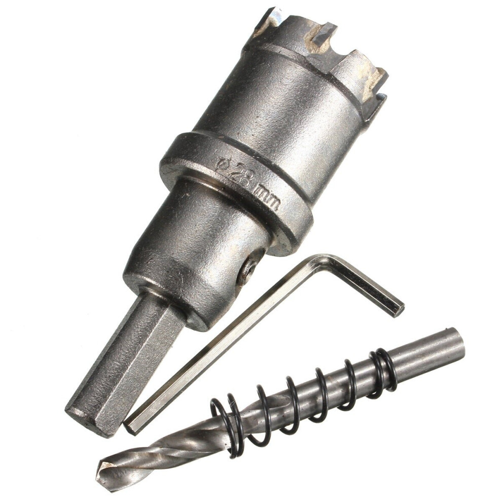 (28mm) 25mm - 45mm Carbide Tip Metal Cutter Hole Saw with Wrench/ Twist Drill Bit-image-OPC-P97WK7G-NEW