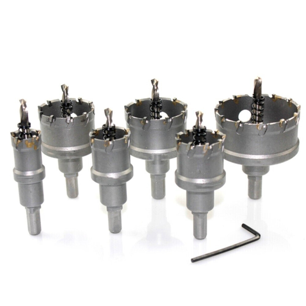 (6Pcs Ordinary Hole Saw) 6Pcs 16-65Mm Tct Hole Saw Cutter Titanium Coated Drill Bit For Stainless Steel Alloy 6112211945774