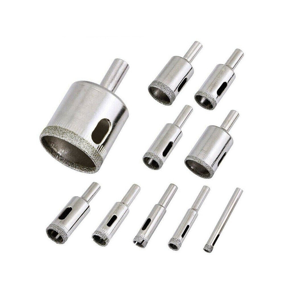 (Bï¼6-32mm) 10Pcs Diamond Hole Saw Drill Bit Set 6-30mm/6-32mm Tile Ceramic Glass Porcelain Marble Cutter