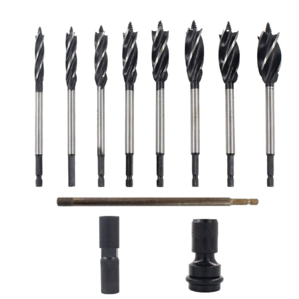 11Pcs 1/4 Inch Hex Shank Auger Drill Bits 10-25mm Cutting Diameter Hole Saw Cutter Cut Auger Bits