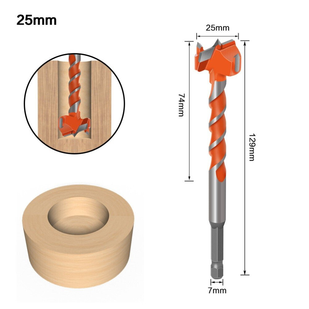 (25Mm) 7Mm Hex Shank Lengthen Core 16Mm-25Mm Hole Saw Cutter Hinge Boring Drill Bits 6112211942148