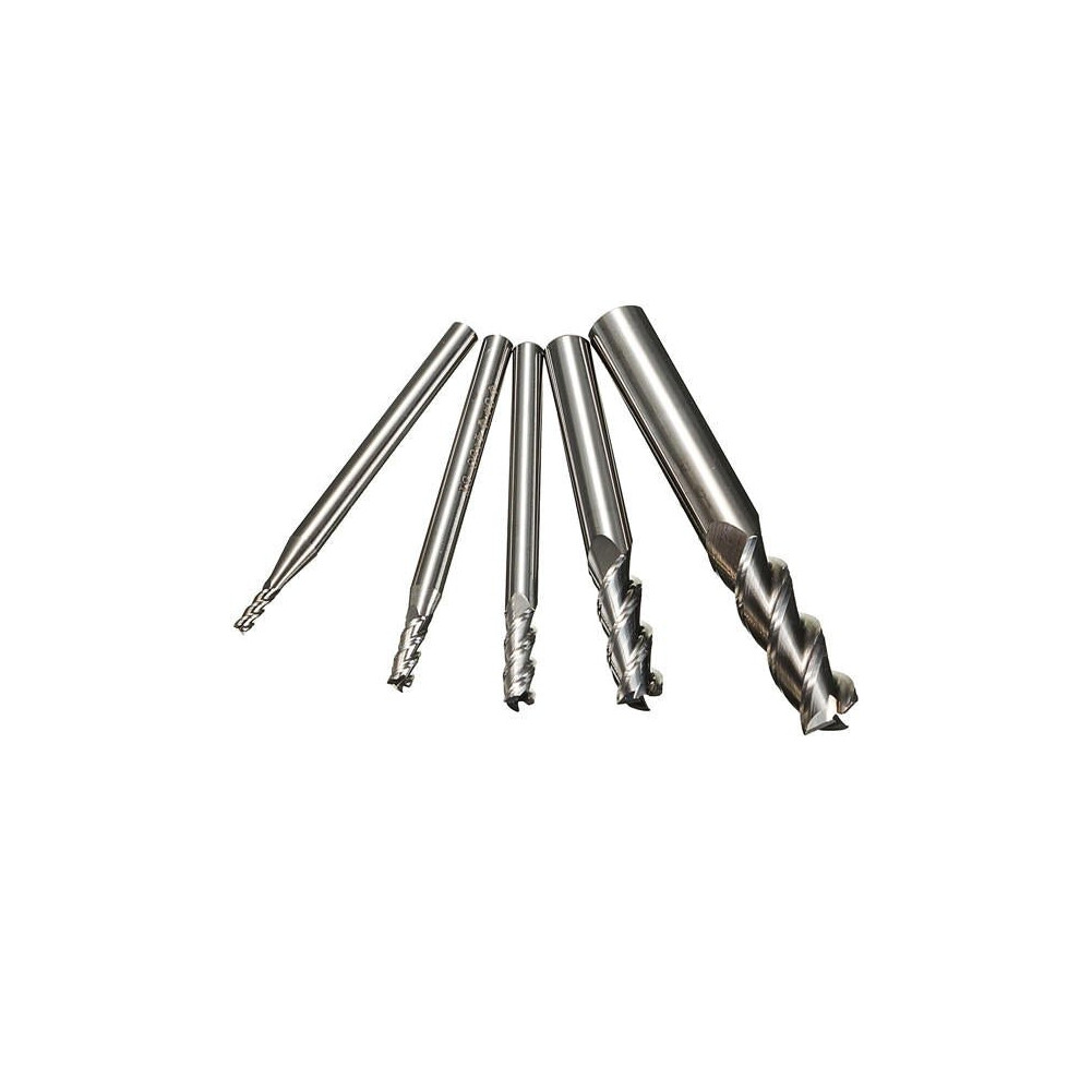 5pcs 2 3 4 6 8mm 3 Flutes Tungsten Carbide End Mill Cutter Bits