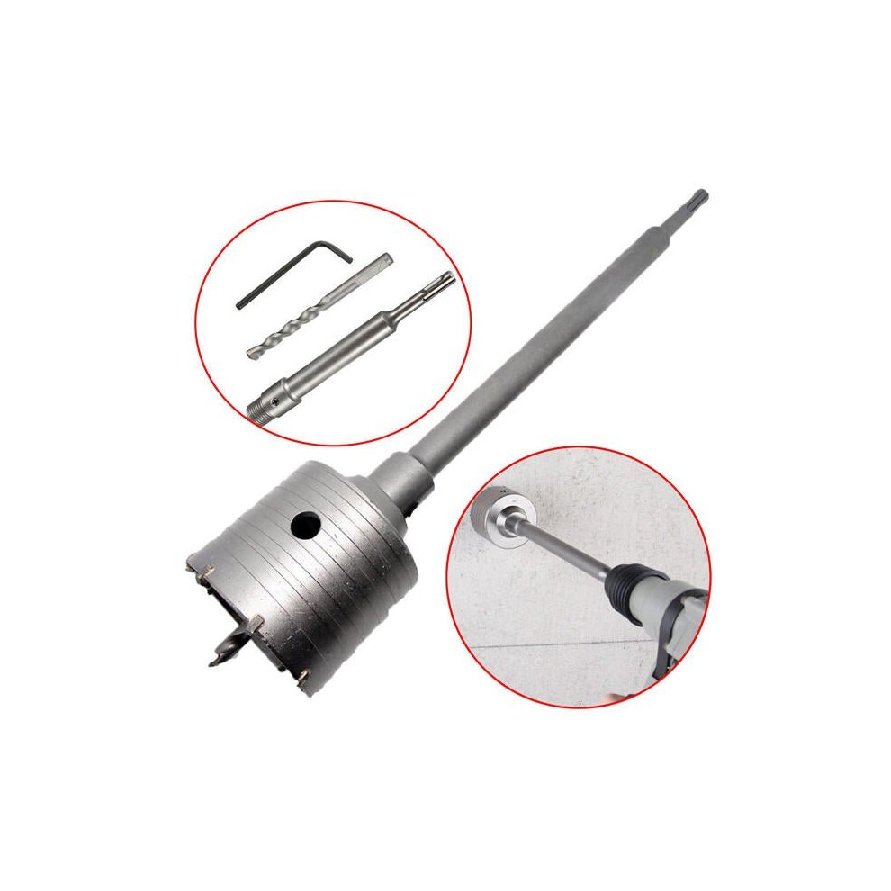 50mm SDS Plus Shank Hole Saw Cutter Concrete Cement Stone Wall Drill Bit with Wrench