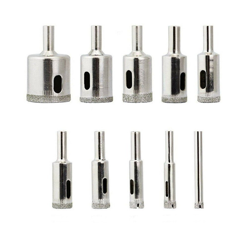 (Aï¼6-30mm) 10Pcs Diamond Hole Saw Drill Bit Set 6-30mm/6-32mm Tile Ceramic Glass Porcelain Marble Cutter