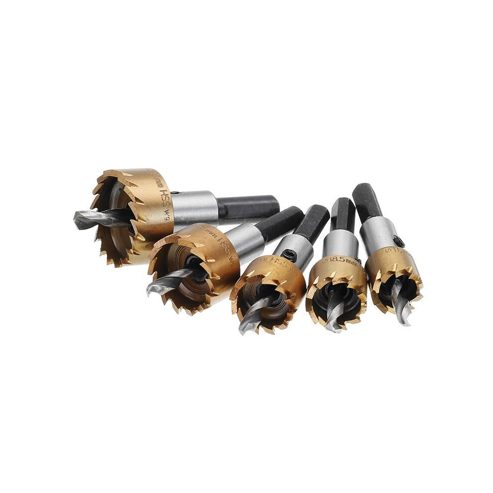 5pcs M35 Gold Coated Hole Sawtooth M35 Hole Saw Cutter Drill Bit Set 16/18.5/20/25mm