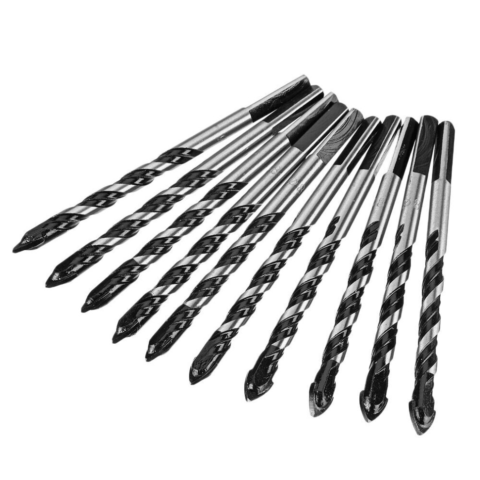 (8mm) 10pcs 6mm 8mm Hole Saw Cutter Triangle Twist Drill Bit Concrete Glass Ceramics Tile Marble Drill Bit