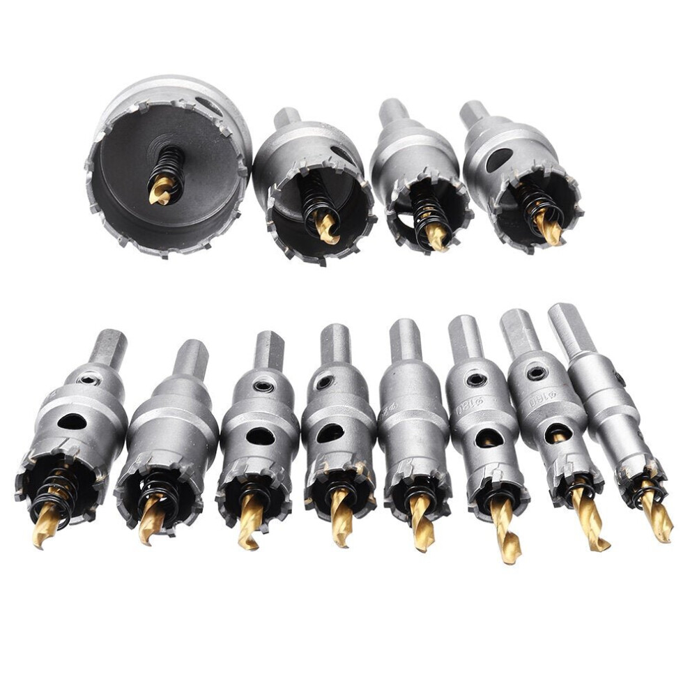 12pcs 15mm-50mm Upgrade M35 Titanium Coated Hole Saw Cutter Opener for Stainless Steel Aluminum Alloy