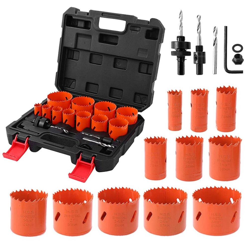 17pcs 19-64mm Hole Saw Cutter Set Wood Metal Drilling Tools Hole Core Cutter Hole Saw Drill