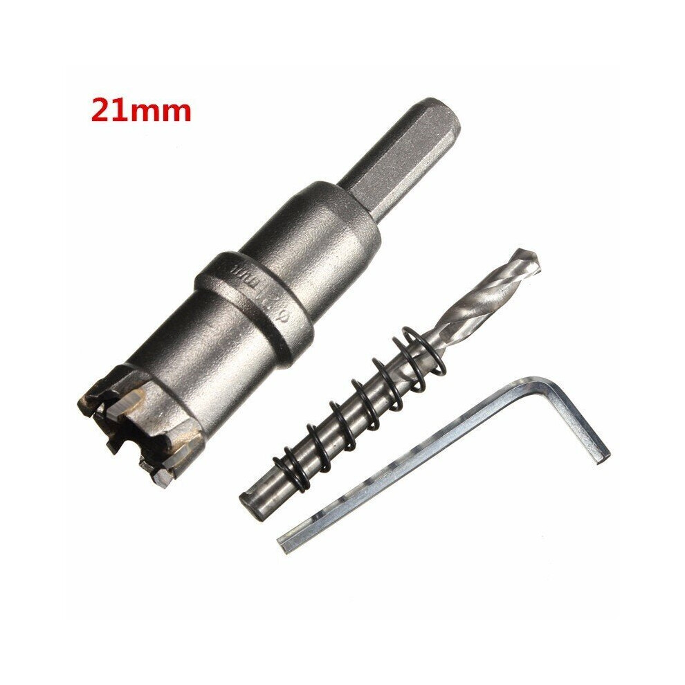 (21mm) 15mm - 24mm Carbide Tip Metal Cutter Hole Saw with Wrench/ Twist Drill Bit