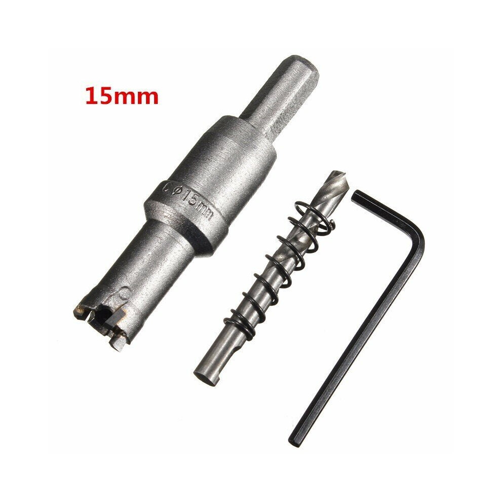 (15mm) 15mm - 24mm Carbide Tip Metal Cutter Hole Saw with Wrench/ Twist Drill Bit