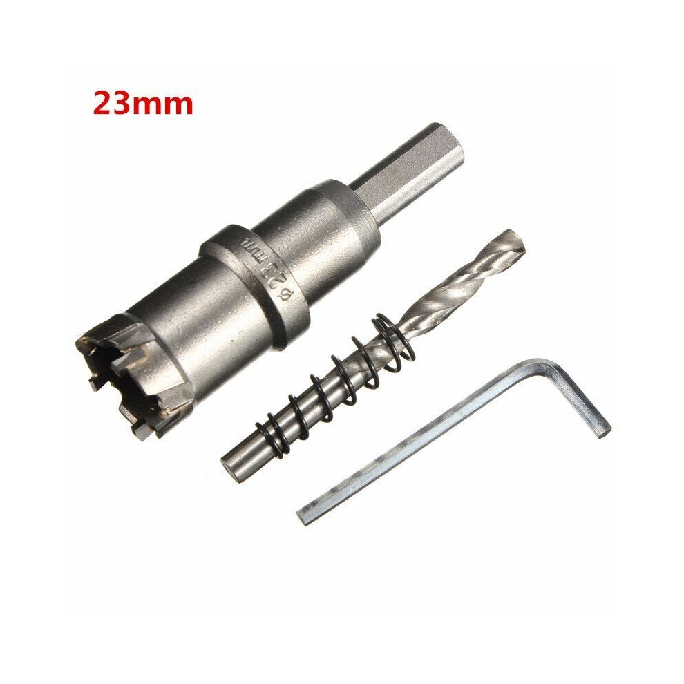 (23mm) 15mm - 24mm Carbide Tip Metal Cutter Hole Saw with Wrench/ Twist Drill Bit