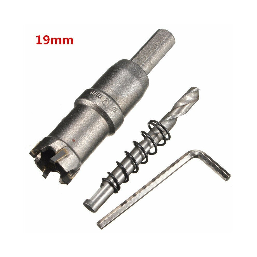 (19mm) 15mm - 24mm Carbide Tip Metal Cutter Hole Saw with Wrench/ Twist Drill Bit