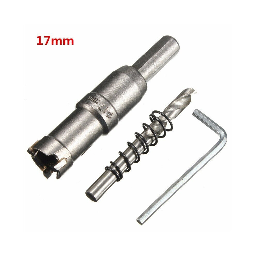 (17mm) 15mm - 24mm Carbide Tip Metal Cutter Hole Saw with Wrench/ Twist Drill Bit