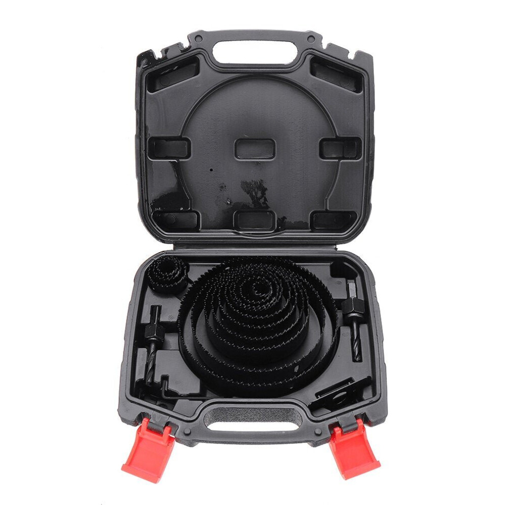 19Pcs Hole Saw Cutter Kit With 13Pcs Blades 19-152Mm Woodworking Holesaw Cutting Drill Bit Set For Soft Wood, Plywood, Drywall, Pvc 6112211920610