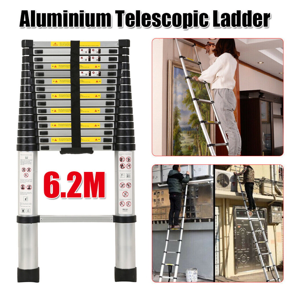 6.2M Heavy Duty Multi-Purpose Aluminium Telescopic Ladder Extendable