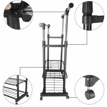 Heavy Duty Clothes Rail with Wheels, Adjustable Double Garment Rack