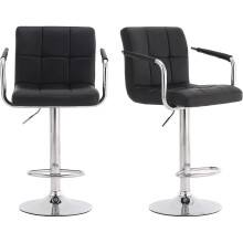 2X Black PU Bar Stools UK Rest Kitchen Breakfeast Chairs Sale UK Best