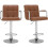 2X Brown PU Leather Bar Stools UK Rest Kitchen Breakfeast Chairs Best 1