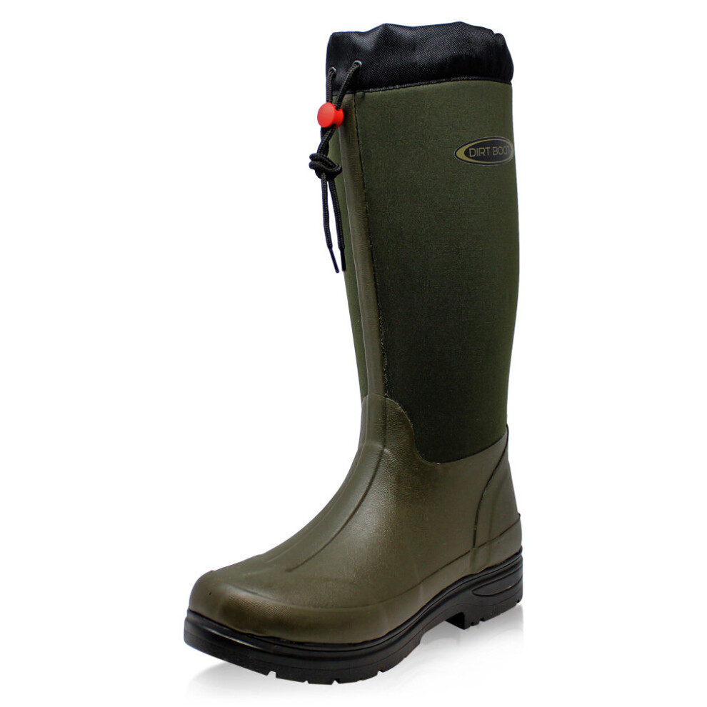 Dirt Boot (11 Uk Eu45, Green) Unisex Neoprene Fleece Lined Wellington Muck Wellies Thermal Winter Boots