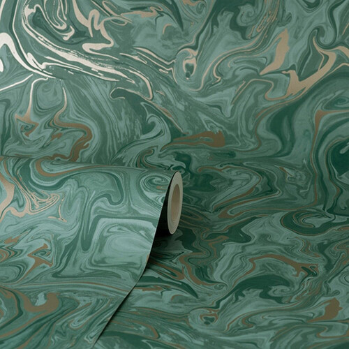 Fine Decor Fine Decor Marble Emerald Green Wallpaper FD43058 - Metallic, Washable, Offset Pattern, 53cm Repeat, 10.05m Roll 1