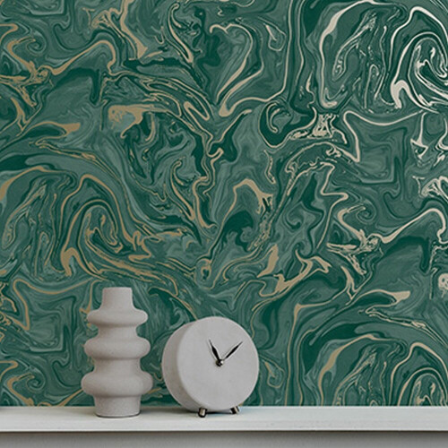 Fine Decor Fine Decor Marble Emerald Green Wallpaper FD43058 - Metallic, Washable, Offset Pattern, 53cm Repeat, 10.05m Roll 2