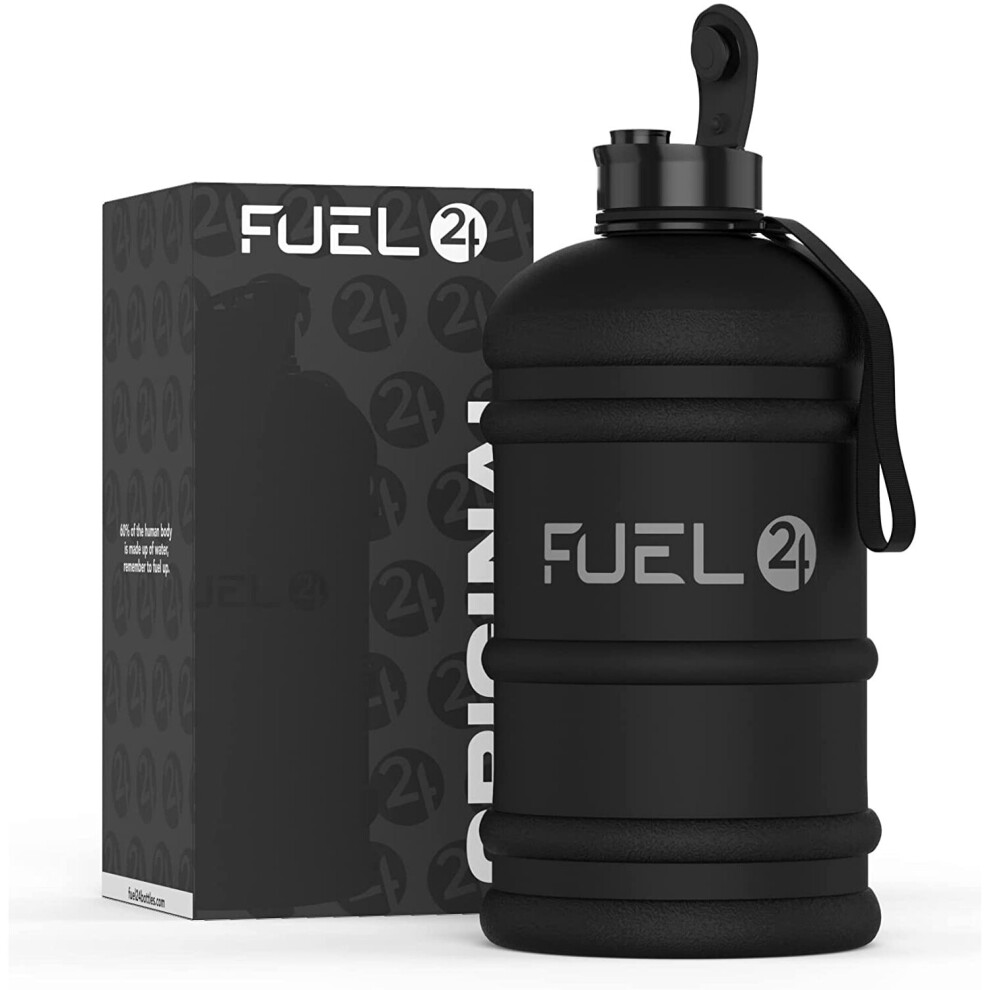 Fuel24 Jug - 2.2 Litre Water Bottle - Extra Strong Flex Material - Drop Proof, Pop or Straw Cap Options - 2.2L Large Gym Sports...