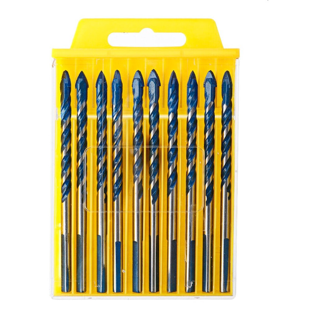 (6mm) 10pcs 6mm 8mm Triangle Twist Drill Bit Multifunctional Hole Saw Cutter Set for Concrete Brick Wood