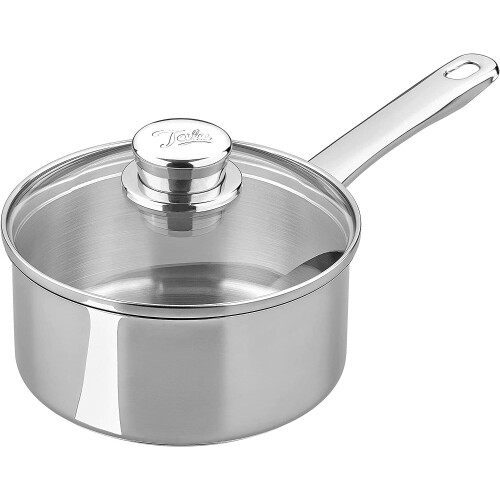 Tala Tala Performance Stainless Steel Cookware 16cm Saucepan with Glass lid. Made in Portugal, with Guarantee, Suitable for All hob...