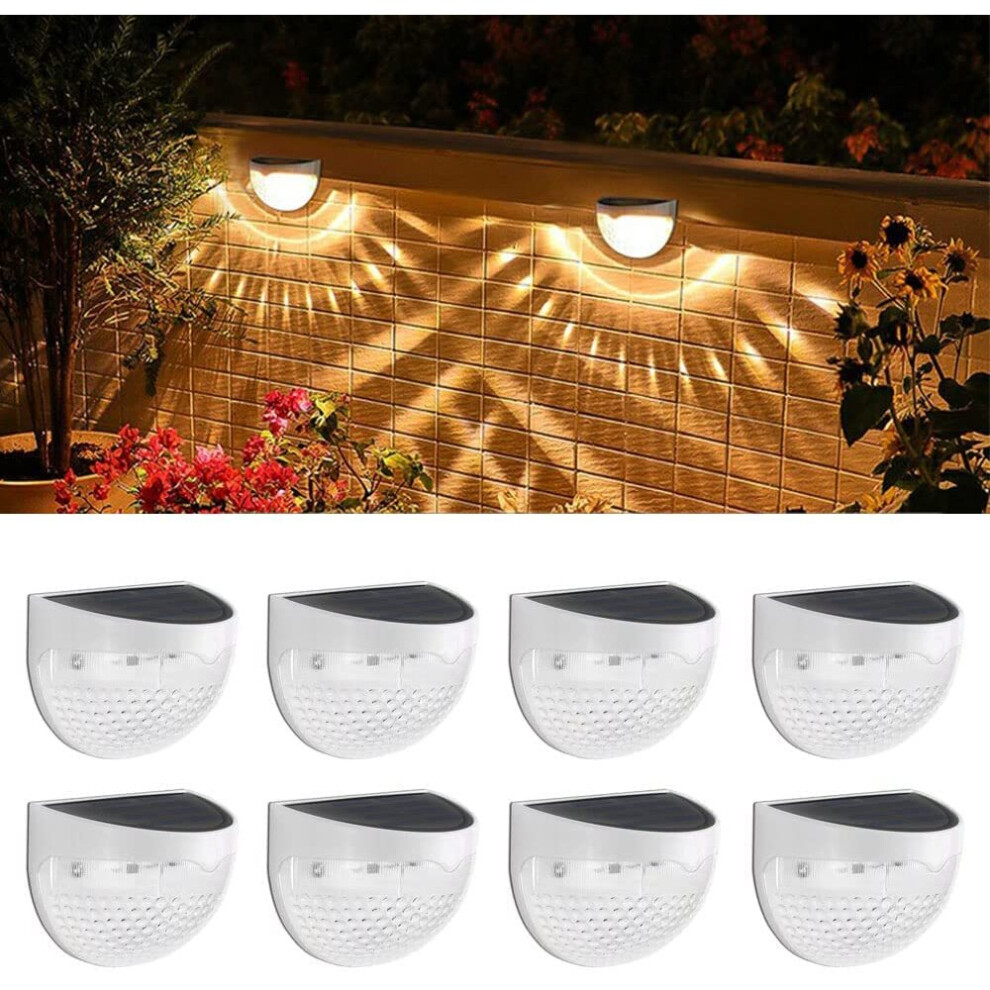 8 Pack Fence Lights Solar Powered, Solar Wireless LED Fence Garden Lights Outdoor Decorations for Garden, Railing Fence, Yard,...