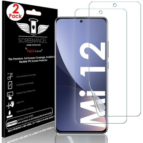 Techgear TECHGEAR [2 Pack Screen Protector fits Xiaomi 12 5G [Screen Angel Edition] [Case Friendly] [Bubble Free] [FULL Screen Coverage]...