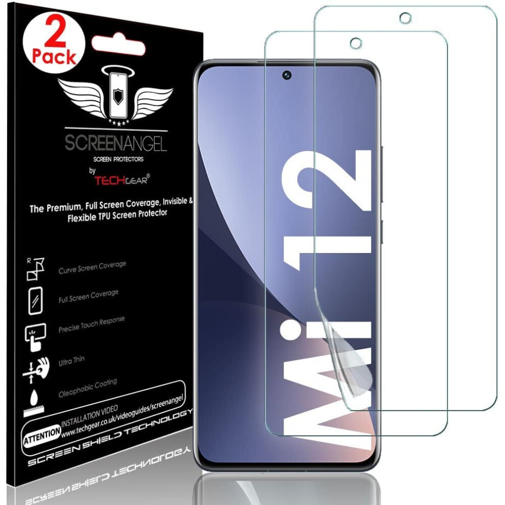 TECHGEAR [2 Pack Screen Protector fits Xiaomi 12 5G [Screen Angel Edition] [Case Friendly] [Bubble Free] [FULL Screen Coverage]...