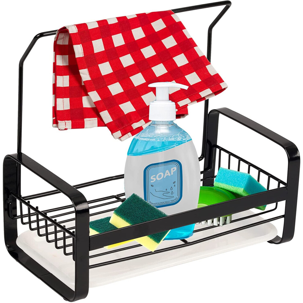 Kitchen Organiser Caddy with Dishcloth Stand – Durable and Reliable Sink Caddy – Adequate Capacity for Kitchen Cleaning...