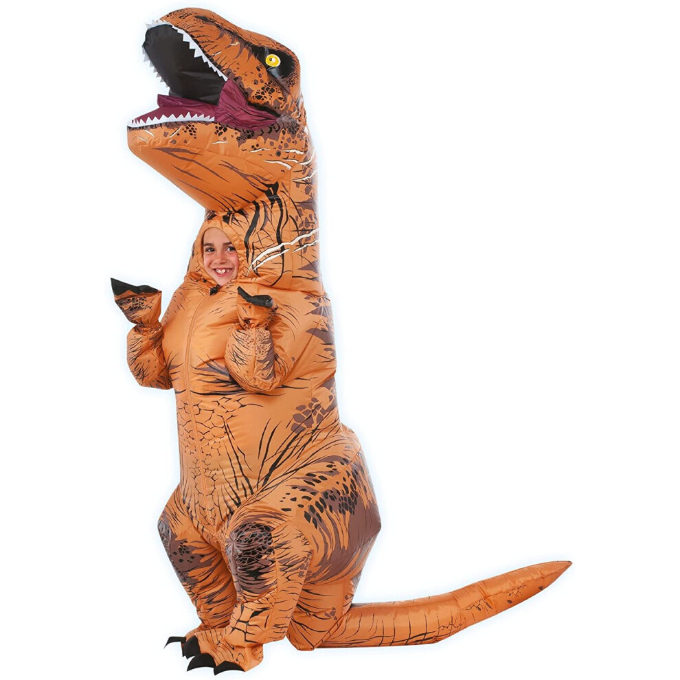 Rubies Official Rubie's Jurassic World T-Rex Costume, Inflatable Childs Fancy Dress Onesize - Age 5-7 Years