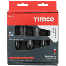 TIMCO Stubby Screwdriver Set - Assorted Sizes - 6 Screwdrivers - Ergonomic Handles for an Extra Soft Grip - Magnetic Tips to...