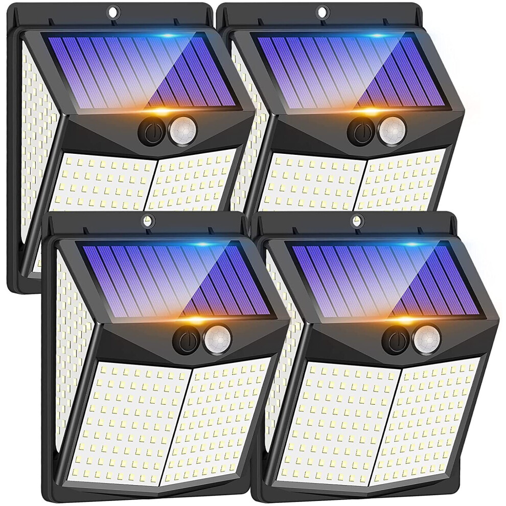 Outdoor Solar Lights, 238 LED Solar Security Lights and 3 Modes Motion Sensor 270 Wide Angle Solar Powered Lights IP65...