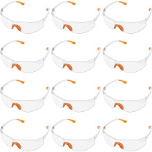 BLOSTM Safety Glasses for Work - 12 Pack of Wrap Around Anti-Slip Eye Protection Glasses, Safety Goggles Adult / Kids with...