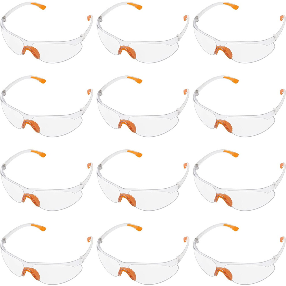 Blostm Safety Glasses For Work - 12 Pack Of Wrap Around Anti-Slip Eye Protection Glasses, Safety Goggles Adult / Kids With... 5060914440885