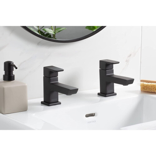 Bristan Bristan Cobalt Basin Pillar Taps Black (COB 1/2 BLK) 1