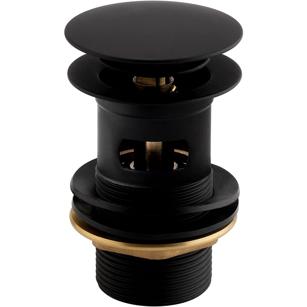 Bristan W BASIN04 BLK Round Basin Clicker Waste Slotted, Black