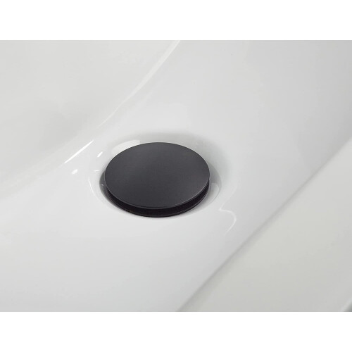 Bristan Bristan W BASIN04 BLK Round Basin Clicker Waste Slotted, Black 1
