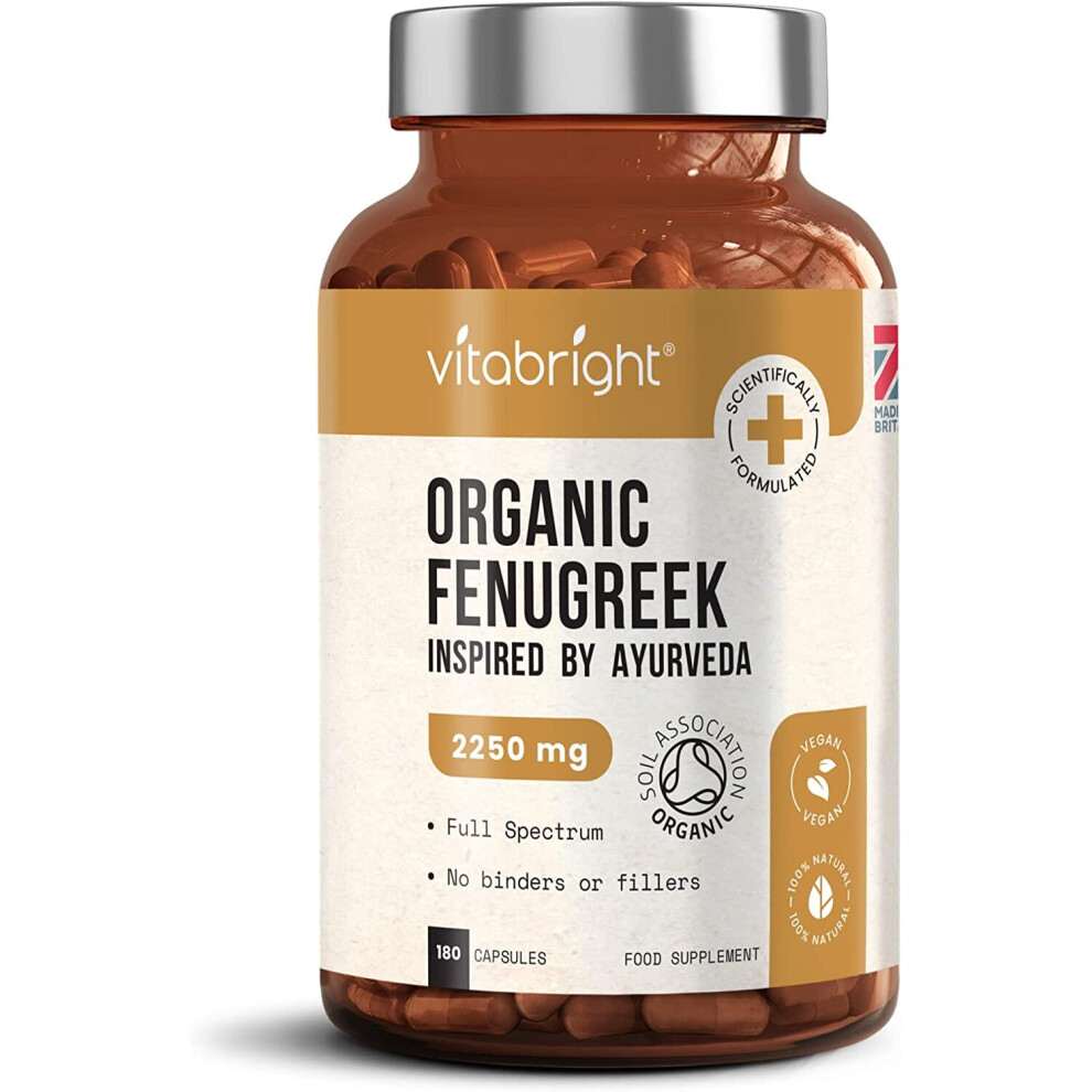 Vitabright Women's Organic Fenugreek Capsules | 180 Capsules | 2250Mg | Uk Manufactured - Image 3