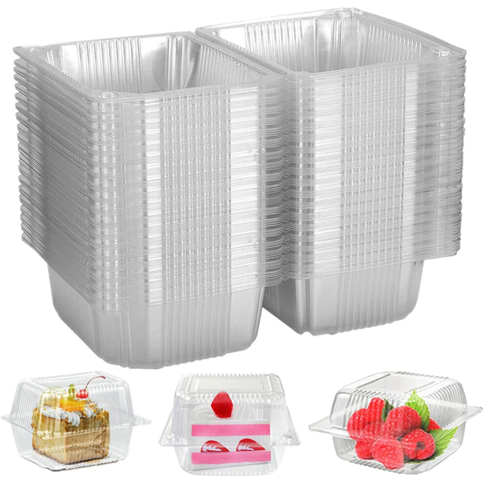 Surflyee 50 Pieces Cake Slice Boxes Individual, Cake Boxes For Cake Portions, 5.3 Inch Individual Cupcake Boxes For Muffin, Salad,...