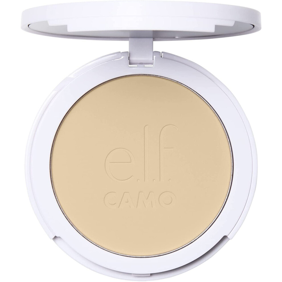 e.l.f. Camo Powder Foundation, Lightweight, Primer-Infused Buildable & Long-Lasting Medium-to-Full Coverage Foundation, Fair 150 C