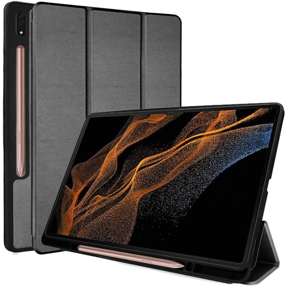 TECHGEAR Smart Case for Samsung Galaxy Tab S8 Ultra 14.6" 2022 (SM-X900 / SM/X906) PU Leather Slim Smart Case Stand Cover with...