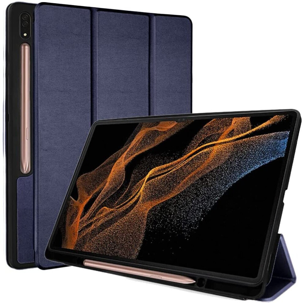 TECHGEAR Smart Case for Samsung Galaxy Tab S8 Ultra 14.6" 2022 (SM-X900 / SM/X906) PU Leather Slim Smart Case Stand Cover with...