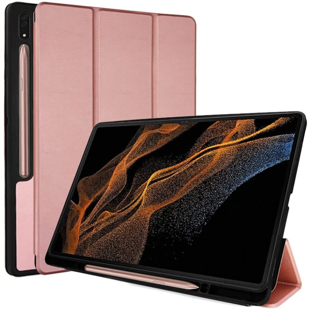 Techgear Smart Case For Samsung Galaxy Tab S8 Ultra 14.6" 2022 (Sm-X900 / Sm/X906) Pu Leather Slim Smart Case Stand Cover With...